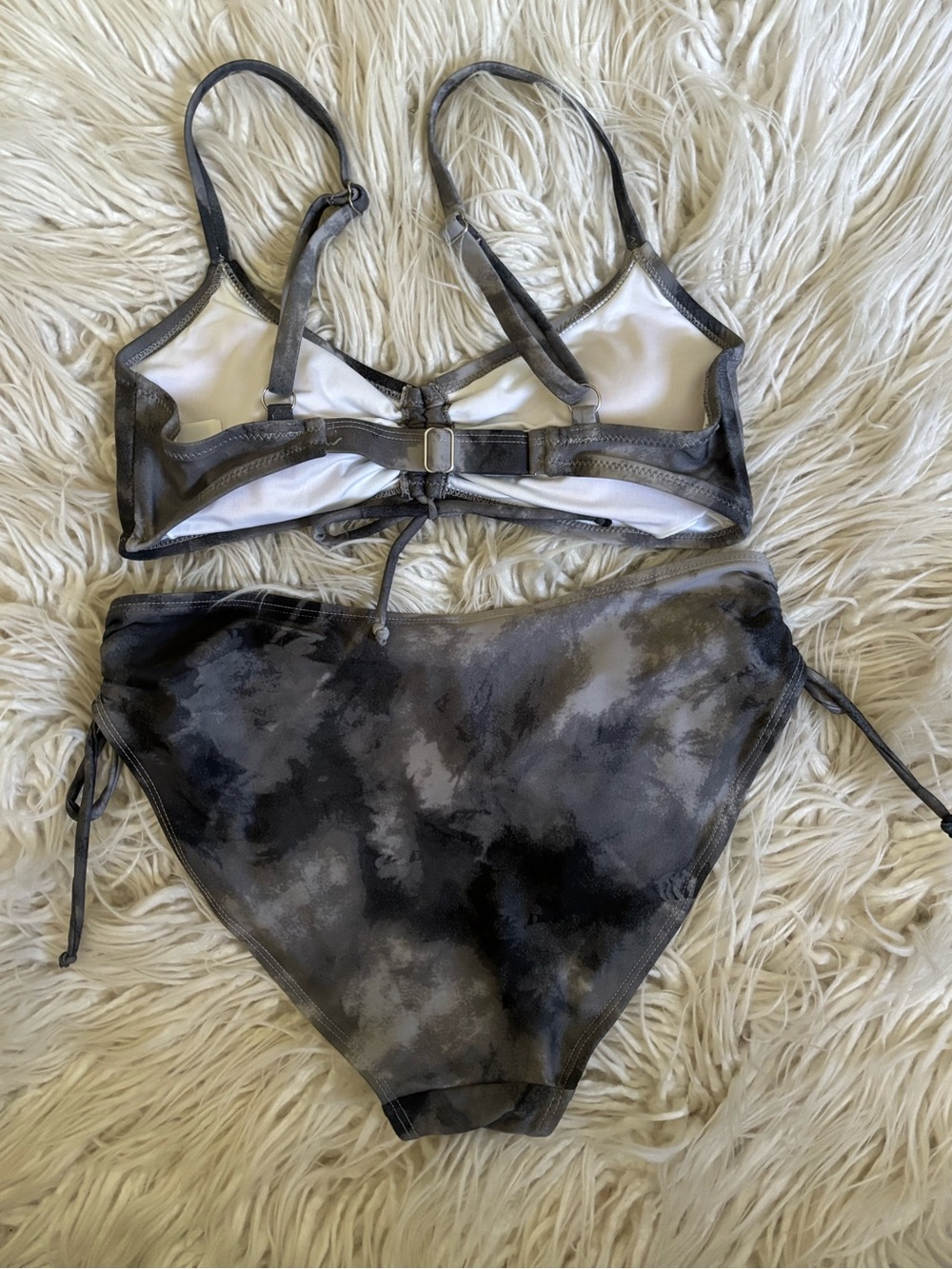 2pc Old Navy Gray Cinch Tie-Dye Bikini  Size S EUC - Picture 2 of 9